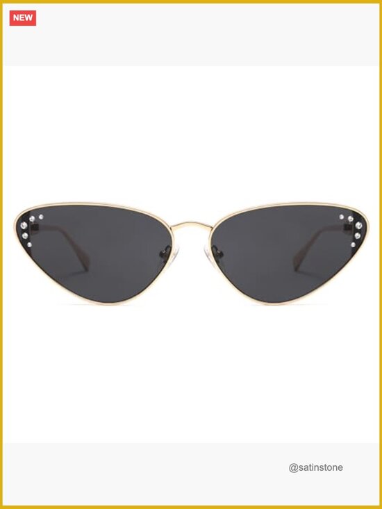 Retro Cateye Sunglasses with Rhinestone Accents UV400 Protection main image 6